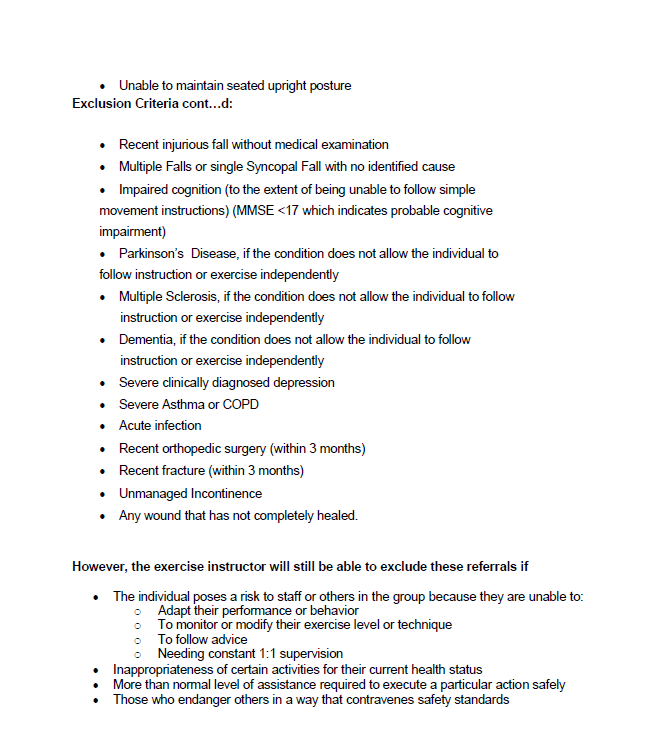 Otago fall prevention programme for patients 65+ Hawthorn Medical Centre